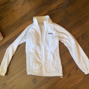 White Columbia fleece zip up small